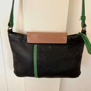 Marc Jacobs New York Black Tan Green Cross-Body Leather Bag